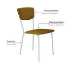 Cadeira Fixa Estofada Vintage Retrô Mostarda/branco Fosco