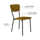 Cadeira Fixa Estofada Vintage Retrô Mostarda/preto Fosco