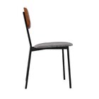 Cadeira Fixa Estofada Vintage Retrô Névoa Prata/caramelo/pret