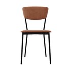 Cadeira Fixa Estofada Vintage Retrô Nude/preto Fosco