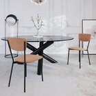 Cadeira Fixa Estofada Vintage Retrô Nude/preto Fosco