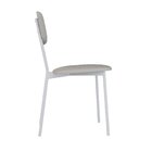 Cadeira Fixa Estofada Vintage Retrô Off White/branco