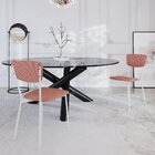 Cadeira Fixa Estofada Vintage Retrô Rosê/branco