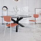 Cadeira Fixa Estofada Vintage Retrô Terra/branco