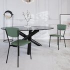 Cadeira Fixa Estofada Vintage Retrô Urano Verde Sálvia/preto