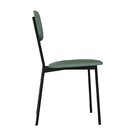 Cadeira Fixa Estofada Vintage Retrô Urano Verde Sálvia/preto