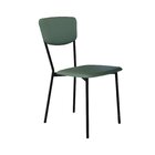 Cadeira Fixa Estofada Vintage Retrô Urano Verde Sálvia/preto