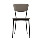 Cadeira Fixa Estofada Vintage Retrô Venus Cinza/preto Fosco