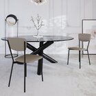 Cadeira Fixa Estofada Vintage Retrô Venus Cinza/preto Fosco