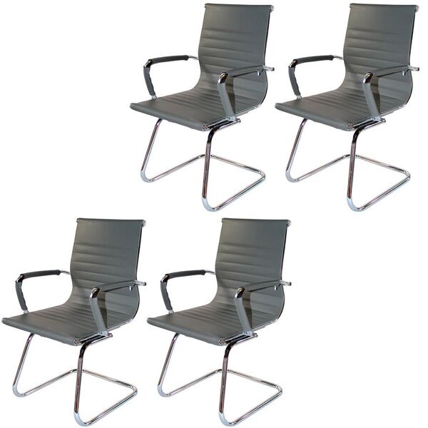 Cadeira Fixa Interlocutor Charles Eames Esteirinha 11a Cinza