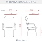 Cadeira Fixa Operativa Plus Size Até 185kg Poliéster - Plaxme