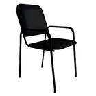 Cadeira Fixa Para Recepção Com Estrutura Aço Tubular Preta Me