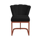 Cadeira Flor Base Industrial Cobre Veludo - Vallisa Decor Pre