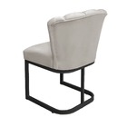 Cadeira Flor Base Industrial Preta Veludo - Vallisa Decor Bege