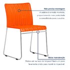 Cadeira Fronteira Metal 559a Base Inox Laranja