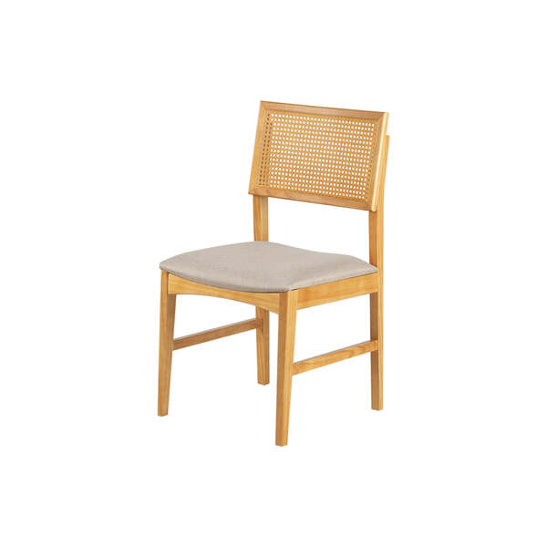 Cadeira Gal Nozes - Tecido Bege - Meu Móvel De Madeira
