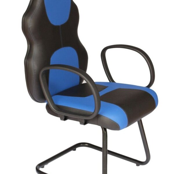 Cadeira Gamer Base Fixa Com Braço Linha Gamer Racing Azul Azul
