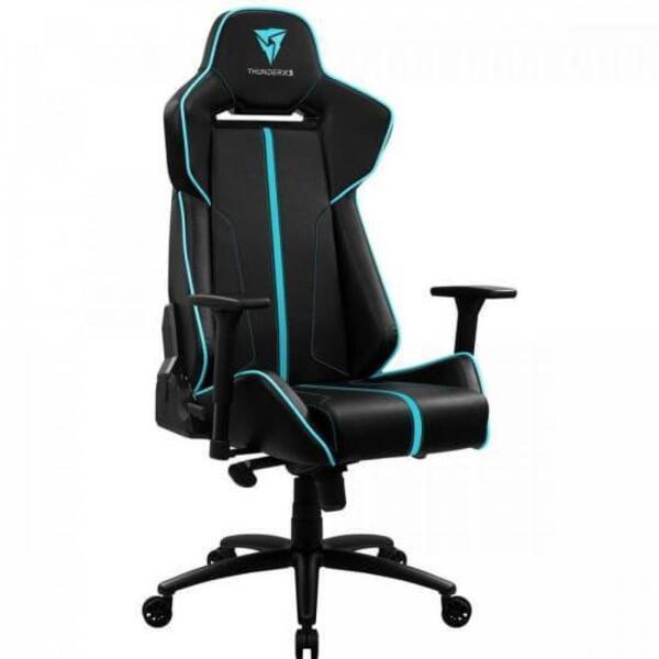 Cadeira gamer azul: Cadeira Gamer Larger Black Cyan