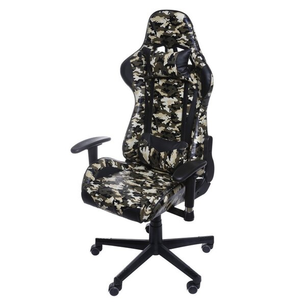 Cadeira Gamer Com Braco Ajustavel F16 3318 Camuflado/preto