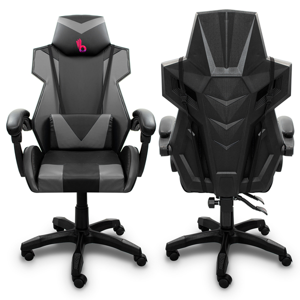 Cadeira Gamer Couro Ergonômica Para Escritório Cinza