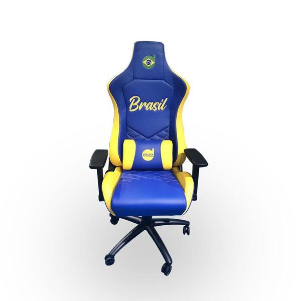 Cadeira Gamer Dazz Nations Brasil Com Apoio De Braço - Azul/a
