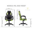 Cadeira Gamer Em Couro Pu Pelegrin Pel-3016 Preta E Verde
