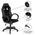 Cadeira Gamer Ergonômica Comfort Black