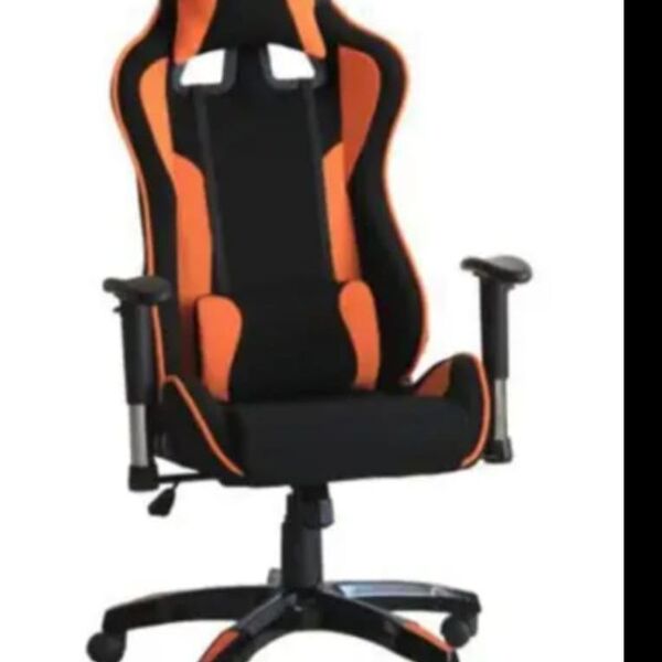 Cadeira Gamer Ergonômica Giratória Estofado Em Couro Preto -