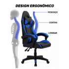 Cadeira Gamer Escritório Reclinável Ergonômica Giratória Com