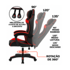 Cadeira Gamer Escritório Reclinável Ergonômica Giratória Com