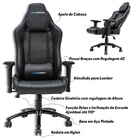Cadeira Gamer Executiva Escritório Aquilesx Pu Sintético Pret