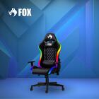Cadeira Gamer Fox Racer Rgb Com Iluminação Led Preta Ut-c1583l