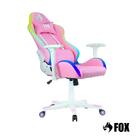 Cadeira Gamer Fox Racer Rgb Com Iluminação Led Rosa Logo Bran