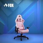 Cadeira Gamer Fox Racer Rgb Com Iluminação Led Rosa Logo Pret