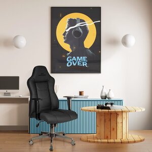 Foto de Cadeira Gamer Giratória Com Braço 111cm X 65cm X 55cm Preto