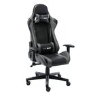 Cadeira Gamer Giratória Em Couro One Shot Preto/cinza