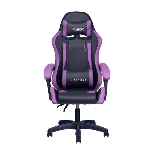 Cadeira Gamer Home Office Preta Com Roxo