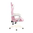 Cadeira Gamer Home Office Rosa Claro Com Branco