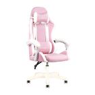 Cadeira Gamer Home Office Rosa Claro Com Branco