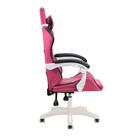 Cadeira Gamer Home Office Rosa Escuro Com Branco E Preto