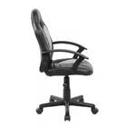 Cadeira Gamer Infantil em Couro PU Preta com Cinza Pelegrin P