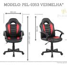 Cadeira Gamer Infantil em Couro PU Preta com Vermelha Pelegri