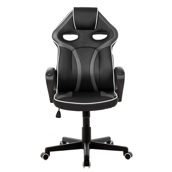 Cadeira Gamer Pelegrin Em Couro Pu Pel-3017 Preta E Cinza