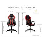 Cadeira Gamer Pelegrin Em Couro Pu Pel-3017 Preta E Vermelha
