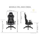 Cadeira Gamer Pelegrin Em Couro Pu Reclinável Pel-3003 Preta