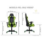 Cadeira Gamer Pelegrin Em Couro Pu Reclinável Pel-3012 Preta