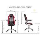 Cadeira Gamer Pelegrin Pel-3009 Couro Pu Vermelha, Preta e Ci