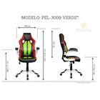 Cadeira Gamer Pelegrin Pel-3009 Couro Pu Vermelha, Preta e Ve