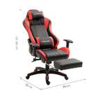 Cadeira Gamer Pro Estofada Preta E Vermelha