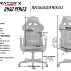 Cadeira Gamer Racer X Reclinável Preta